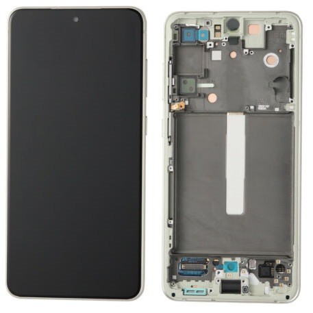 LCD screen Samsung G990 S21 FE 5G koos touch screen ja frame Olive original (service pack)