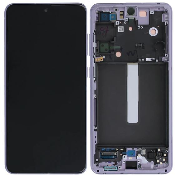 LCD screen Samsung G990 S21 FE 5G koos touch screen ja frame Lavender original (service pack)