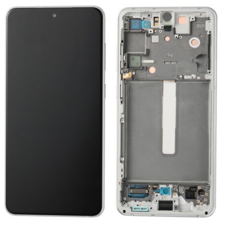 LCD screen Samsung G990 S21 FE 5G koos touch screen ja frame Valge original (service pack)