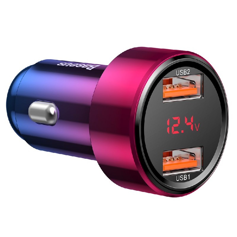 Autolaadija Baseus (CCMLC20A-09) (2xUSB; 45W; 6A) punane