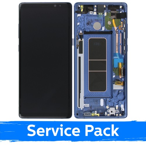 LCD ekraan ühilduv Samsung N950 Note 8 raamiga / sinine / (Service Pack)