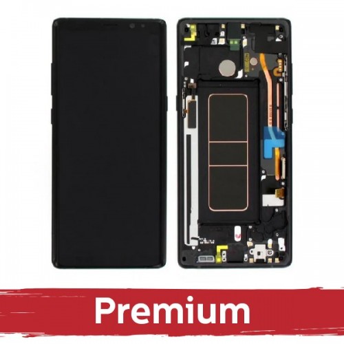 LCD ekraan ühilduv Samsung N950 Note 8 raamiga / Kesköö must / OEM