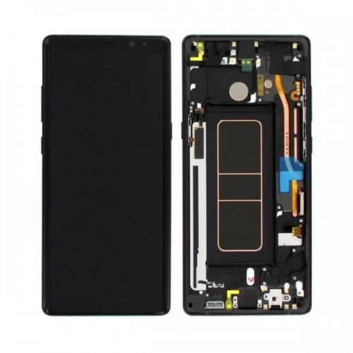 LCD ekraan ühilduv Samsung N950 Note 8 raamiga / Kesköö must / HQ