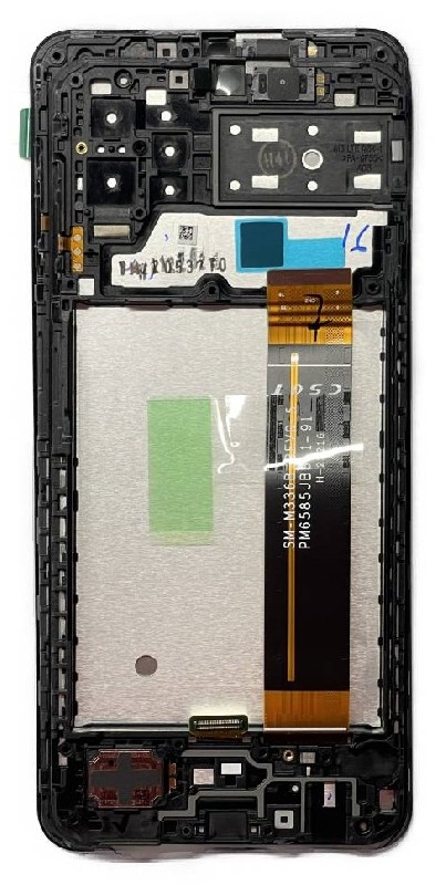 LCD screen Samsung A137 A13 2022 koos touch screen ja frame Must original (service pack)