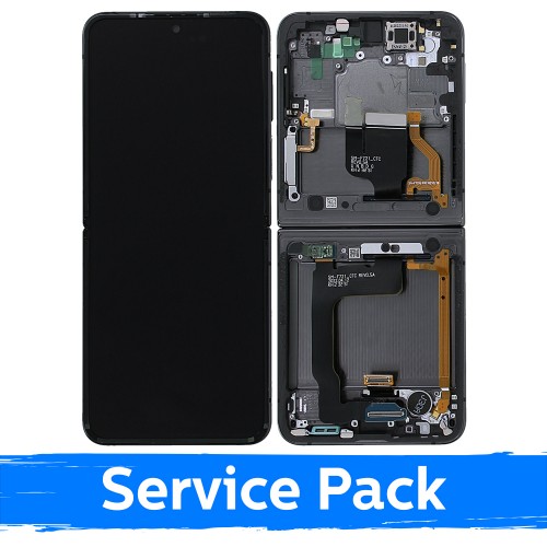 LCD ekraan ühilduv Samsung F721 Z Flip4 (INNER) raamiga / Grafiit / (Service Pack)