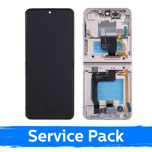 LCD Ekraan ühilduv Samsung F721 Z Flip4 (SISEMINE) raamiga / roosa kuldne / (Service Pack)