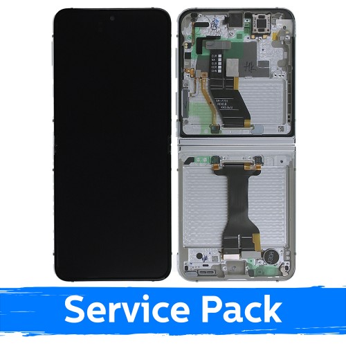 LCD ekraan ühilduv Samsung F731 Z Flip5 (INNER) raamiga / Kreem / (Service Pack) +SISALDAB AKUT