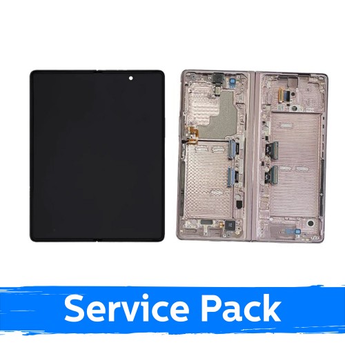LCD ekraan ühilduv Samsung F916 Z Fold2 (INNER) raamiga / Mystic Bronze / (Service Pack)