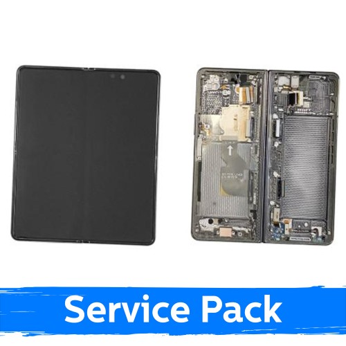 LCD ekraan ühilduv Samsung F916 Z Fold2 (INNER) raamiga / Mystic Grey / (Service Pack)