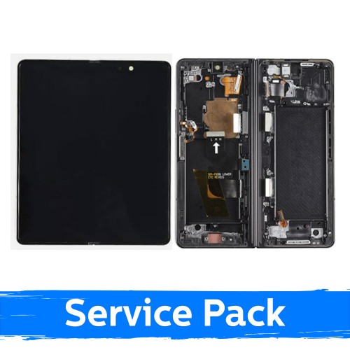 LCD ekraan ühilduv Samsung F936 Z Fold4 (INNER) raamiga / Phantom Black / (Service Pack)