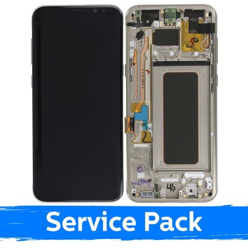 LCD ekraan ühilduv Samsung G955 S8 Plus raamiga / kuldne / (Service Pack)