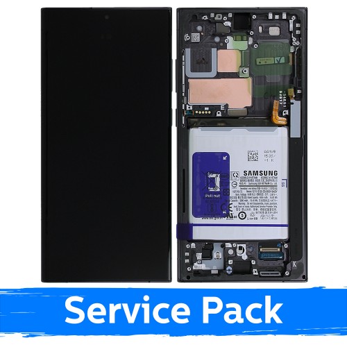 LCD Ekraan Samsung S918 S23 Ultra raamiga / Phantom Must (Punane)(Grafiit) / (Service Pack) +KOOS AKUGA