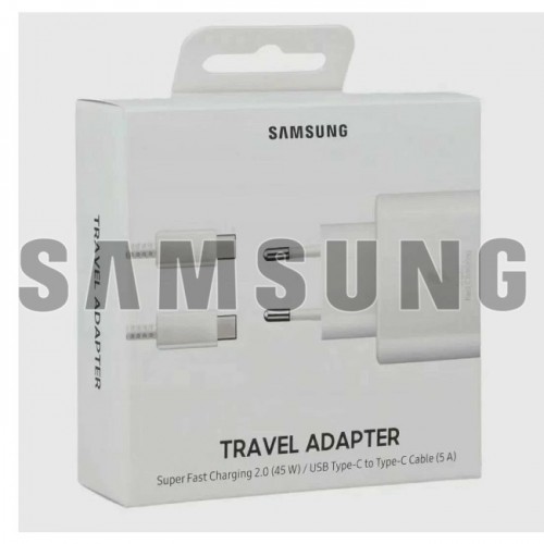 Laadija Samsung EP-TA845 valge 45W (koos pakendiga) + Type-C 180cm kaabel / 100% Originaal /