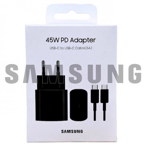 Laadija Samsung EP-TA845 must 45W (koos pakendiga) + Type-C 100cm kaabel / 100% Originaal /