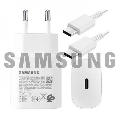 Charger Samsung EP-TA800W White 25W (incl. packing) + Type-C cable / 100% Genuine /