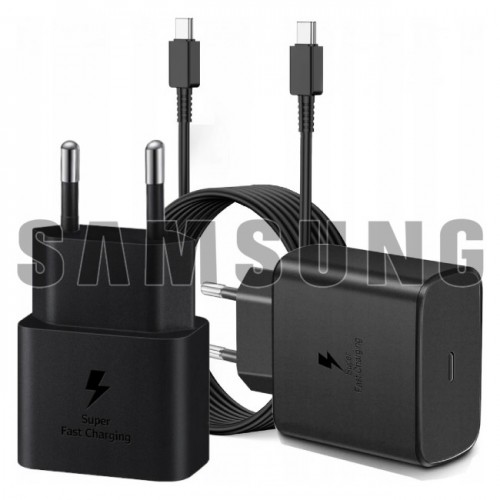 Laadija Samsung EP-T2510NB must 25W (koos pakendiga) + Type-C kaabel / 100% originaal /