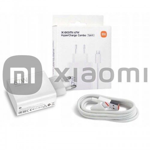 Laadija Xiaomi MDY-12-EH (BHR9465EU) valge 67W (koos pakendiga) + kaabel Type-C / Originaal 100% /