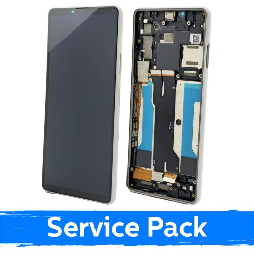 LCD ekraan sobib seadmele Sony Xperia 10 III valge raamiga (Service Pack)