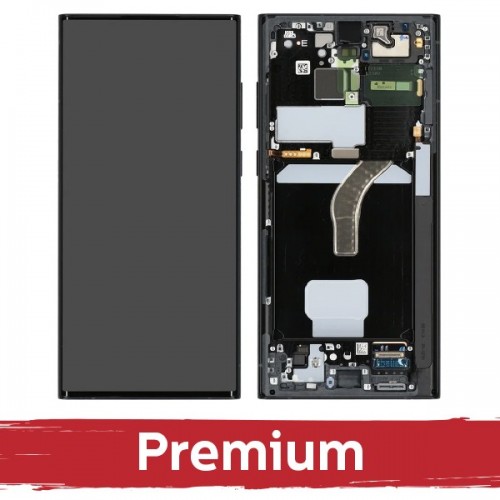 LCD ekraan sobib seadmele Samsung S908 S22 Ultra raamiga / roheline / OEM