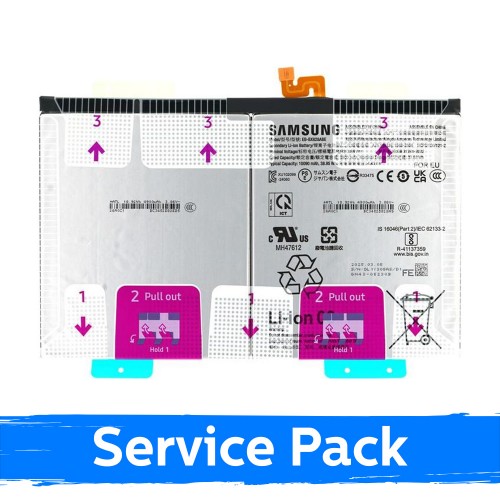 Aku ühilduv seadmega Samsung X620 / X626 Tab S10 FE+ EB-BX828ABE (Service Pack)