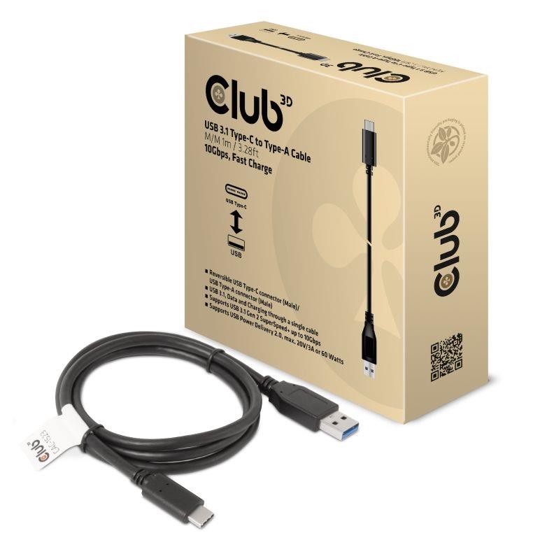 Club3D USB-C USB3.1 kaabel 1m M/M CAC-1523