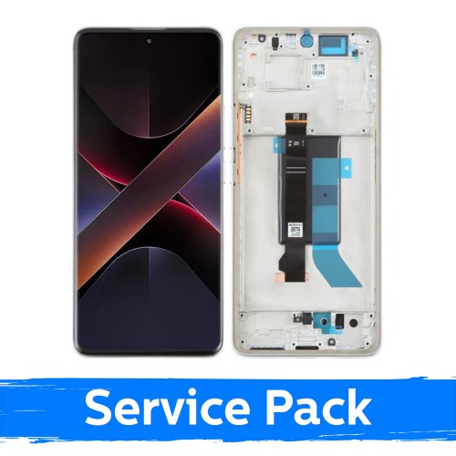 LCD ekraan ühilduv Xiaomi Poco X7 5G raamiga / hõbedane / (Service Pack)