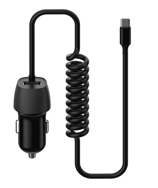 Autolaadija Platinet (PLCRSC) koos Type-C kaabel (1xUSB 3.4A) must