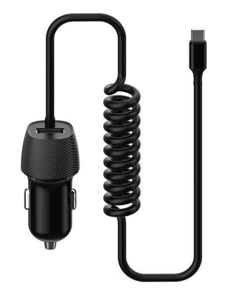 Autolaadija Platinet (PLCRSM) koos MicroUSB kaabel (1xUSB 3.4A) must