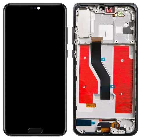 LCD screen Huawei P20 PRO koos touch screen ja home button koos frame Must OLED