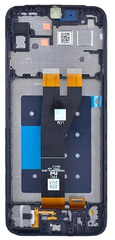 LCD screen Samsung A146 A14 5G 2023 koos touch screen ja frame Must original (service pack)