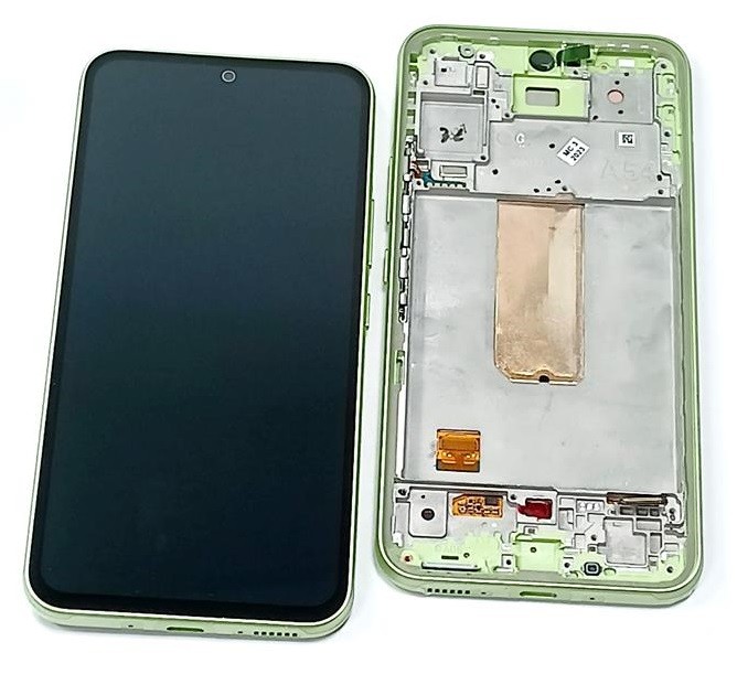 LCD screen Samsung A546 A54 5G 2023 koos touch screen ja frame Lime original (assembled service pack)