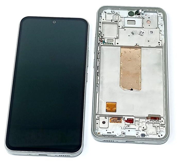 LCD screen Samsung A546 A54 5G 2023 koos touch screen ja frame Valge original (service pack)