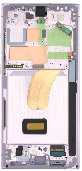 LCD screen Samsung S918 S23 Ultra 5G koos touch screen ja frame Lavender original (service pack)
