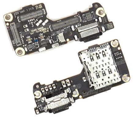 Flex Xiaomi 12 5G/12X 5G/12S 5G koos charging connector ja microphone, SIM card contact original (service pack)