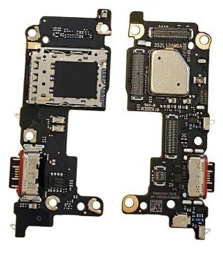 Flex Xiaomi 12T koos charging connector ja microphone, SIM card contact original (service pack)