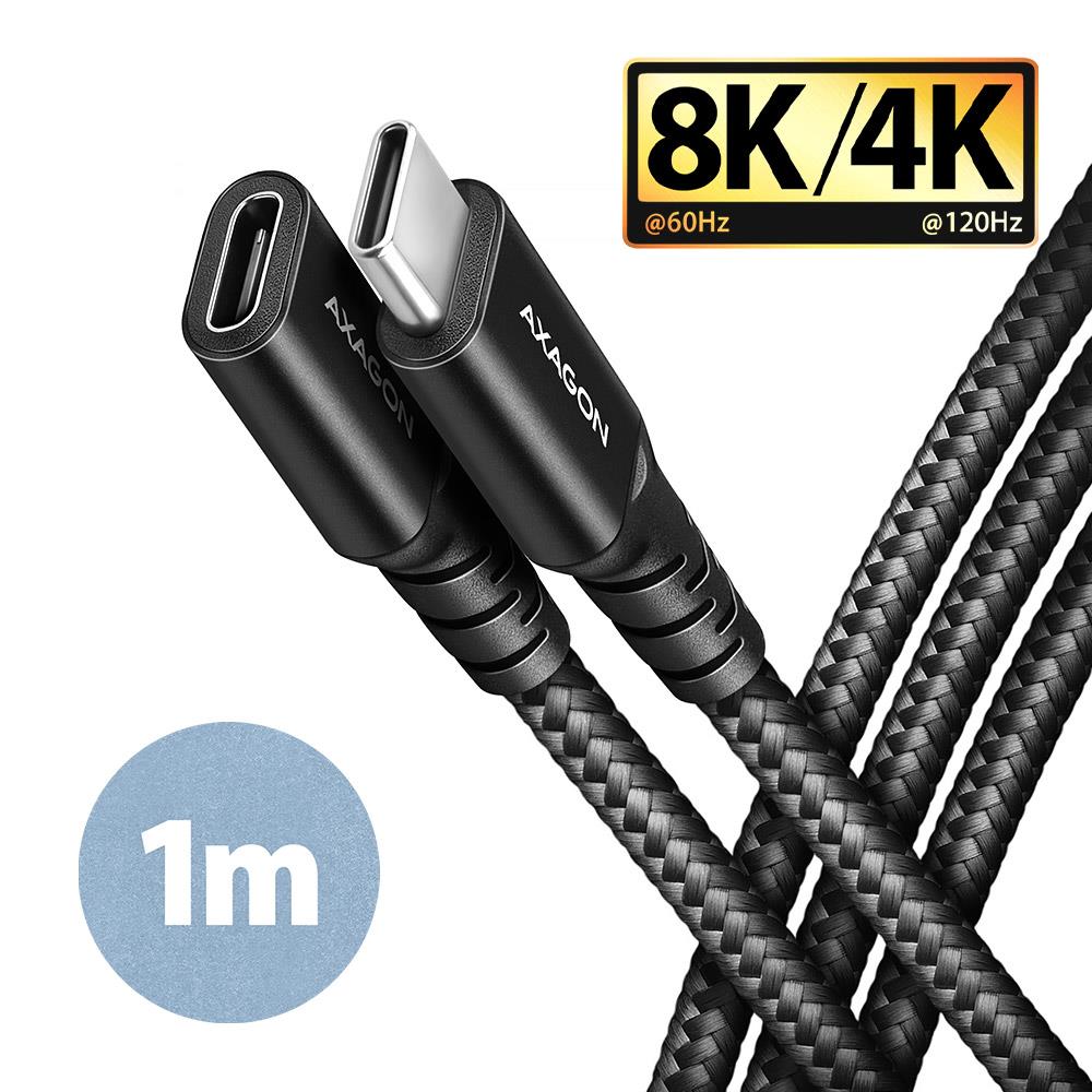 Axagon USB-C pikenduskaabel 1m must BUCM32-CF10AB