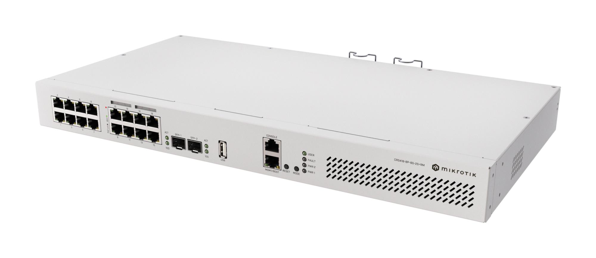 Kommutaator MIKROTIK CRS418-8P-8G-2S+RM L3 PoE 8 porti 150W