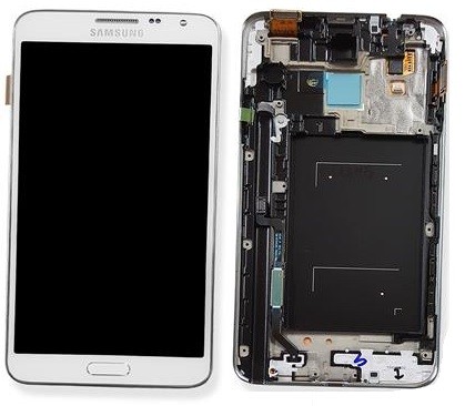 LCD ekraan Samsung N7505 Note 3 Neo puuteekraani ja raamiga valge originaal (teenuspakett)