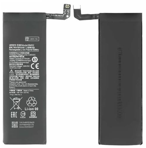 Aku ORG Xiaomi Mi Note 10/Mi Note 10 Lite/Mi Note 10 Pro/CC9 Pro 5270mAh BM52