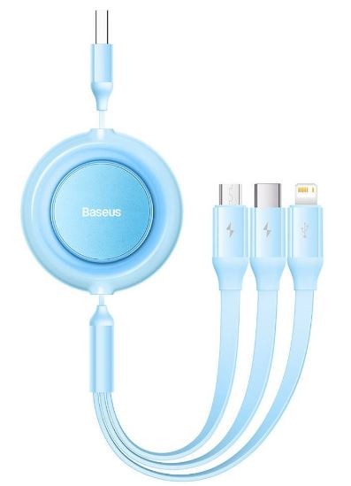 USB kaabel Baseus (CAMJ010017) 3in1 lightning+micro+Type-C (3,5A) sinine 1M