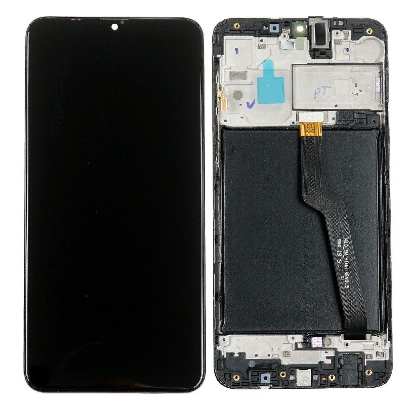 LCD screen Samsung A105 A10 Dual SIM koos touch screen ja frame must original