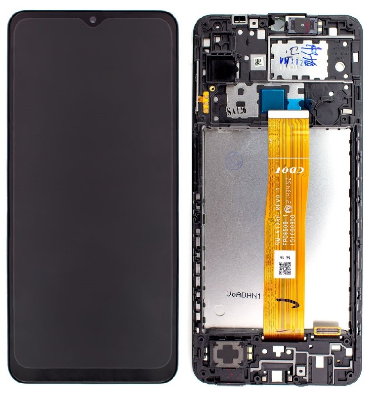 LCD ekraan Samsung A125 A12 2020 puuteekraani ja raamiga must originaal