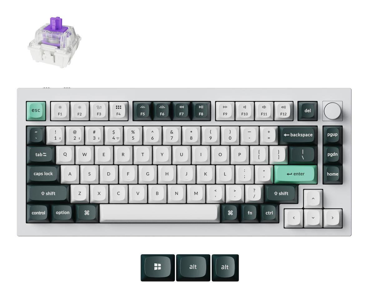 Juhtmevaba klaviatuur KEYCHRON Q1 HE RGB Shell White Q1H-P1