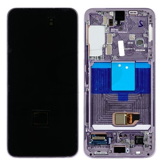 LCD экран Samsung S901 S22 5G с сенсорным экраном и рамкой фиолетовый оригинал (сервисная упаковка)