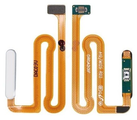 Flex Samsung A125 A12/A127 A12S on/off koos fingerprint Valge original (service pack)