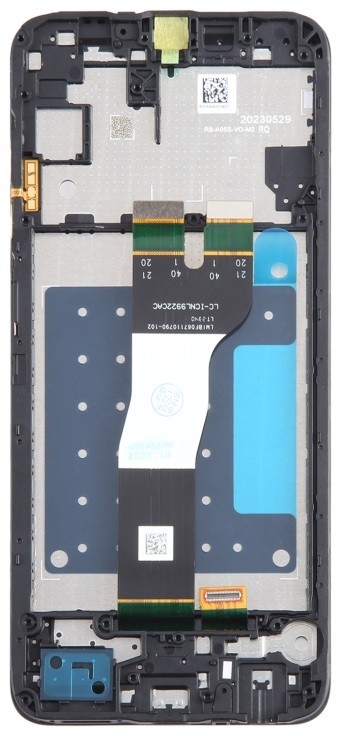 LCD screen Samsung A057 A05S 2023 koos touch screen ja frame Must original (service pack)