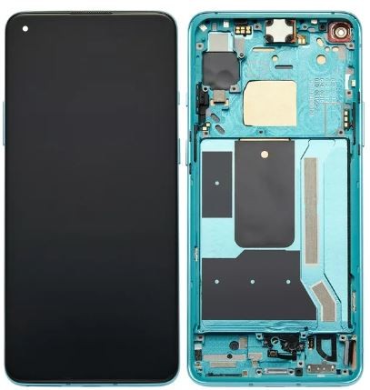 LCD screen OnePlus 8T koos touch screen ja frame Aquamarine Roheline original (used Grade B)