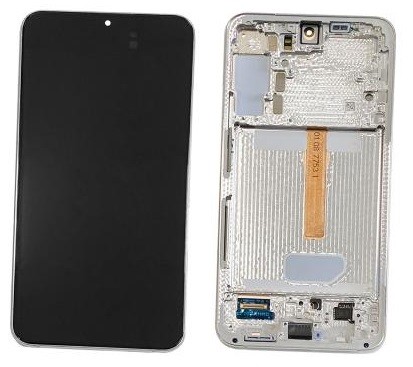 LCD screen Samsung S906 S22 Plus koos touch screen ja frame Roosa Kuldne original (service pack)