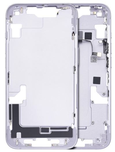 Middle housing iPhone 14 Lilla koos side buttons original (used Grade B)