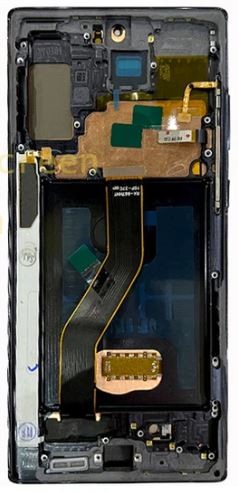 LCD screen Samsung N975 Note 10 Plus/N976 Note 10 Plus 5G koos touch screen ja frame Must OLED (real size)
